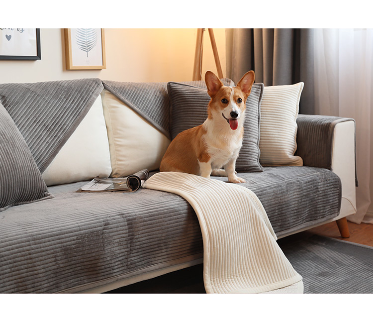 Chín mèo Bắc Âu tinh khiết đồng bằng hiện đại khăn vải mùa đông sang trọng sofa đệm trượt đệm sofa nhung đặt pha lê - Ghế đệm / đệm Sofa mẫu đệm ghế đẹp