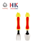 Детская ложка, вилка, комплект, посуда для прикорма для тренировок из нержавеющей стали для еды для выхода на улицу