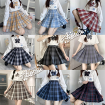 (Six Wheat jk) Tang Poetry and Song Ci Gemini jk plaid skirt original full paragraph genuine gold and silver line student skirt