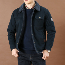 2021 winter mens multi-bag frock loose cotton coat jacket mens fashion velvet thickened lapel quilted jacket men