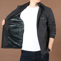 Mens fashion large size loose plus velvet cotton-padded jacket mens 2022 winter outdoor comfortable casual stretch quick-drying cotton-padded jacket tide