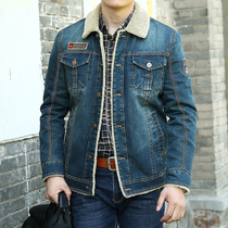 Fleece tooling loose denim padded jacket mens 2022 winter outdoor fashion warm mens padded jacket trend