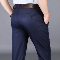 Autumn mens pants casual pants large size loose straight trousers business elasticity middle-aged mens trousers