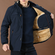 Velvet thickened warm outdoor cotton coat mens large size loose casual autumn and winter coat stormtrooper jacket quilted jacket mens tide