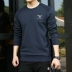 Xe jeep nam nam size rộng cổ rộng áo len cổ tròn nam 2019 xuân mới thời trang hoang dã rắn màu in áo áo hoodie nam chính hàng Áo len