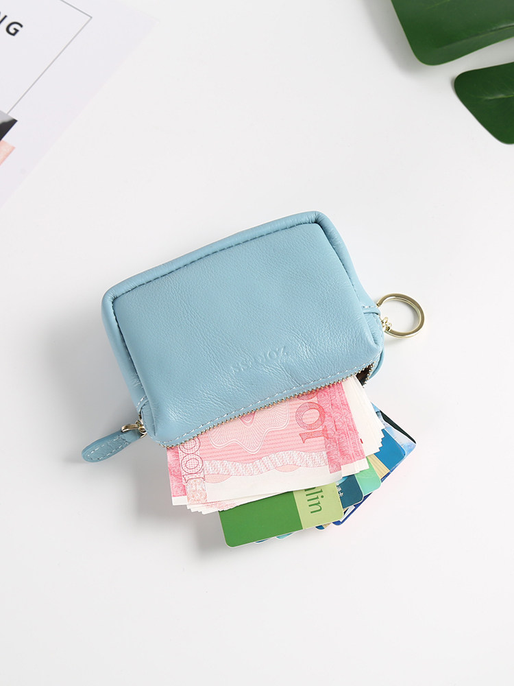 Coin purse female Korean leather slim mini small wallet fresh shell coin bag cute simple small purse