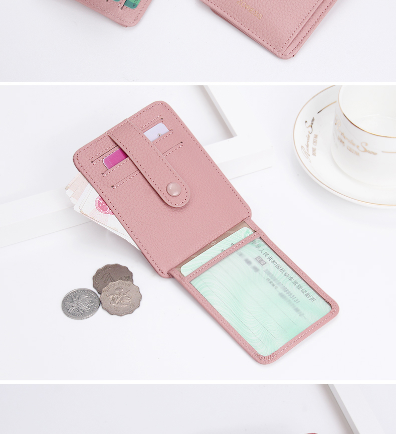 Thẻ phụ nữ siêu mỏng Da Hàn Quốc mini đa chức năng chủ thẻ nhỏ thẻ tươi gói gói thẻ lái xe đơn giản ví local brand