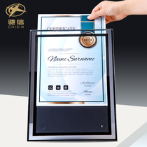 Removable medals customized custom creative A4 core change crystal photo frame production Certificate of honor Letter of appointment authorization plaque