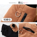 Одежда для собак, утолщенная и красивая хлопчатобумажная одежда, нескользящая и грязная одежда для двуногих домашних животных на выходе, однотонная хлопчатобумажная одежда с кнопками.