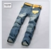 Wentson xuân mới quần jean nam thời trang thủy triều thẳng nam quần denim quần dài nam giản dị - Quần jean quần bò nam Quần jean