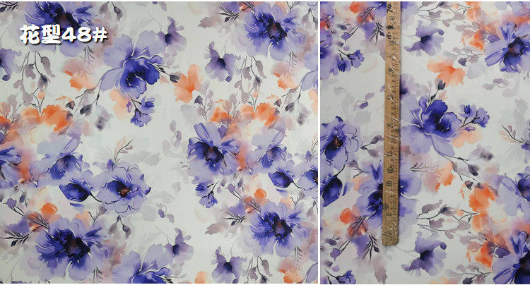 лайкра 牛奶丝氨纶印花布料数码印四面弹服装面料高弹力旗袍舞台演出服装