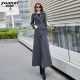 Yuanzi Liangyi dark gray woolen coat for women winter 2023 new European and American long waisted popular coat 182