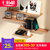 Wooden board long square word partition shelf Bedroom wall TV background wall decoration creative wall Solid wood