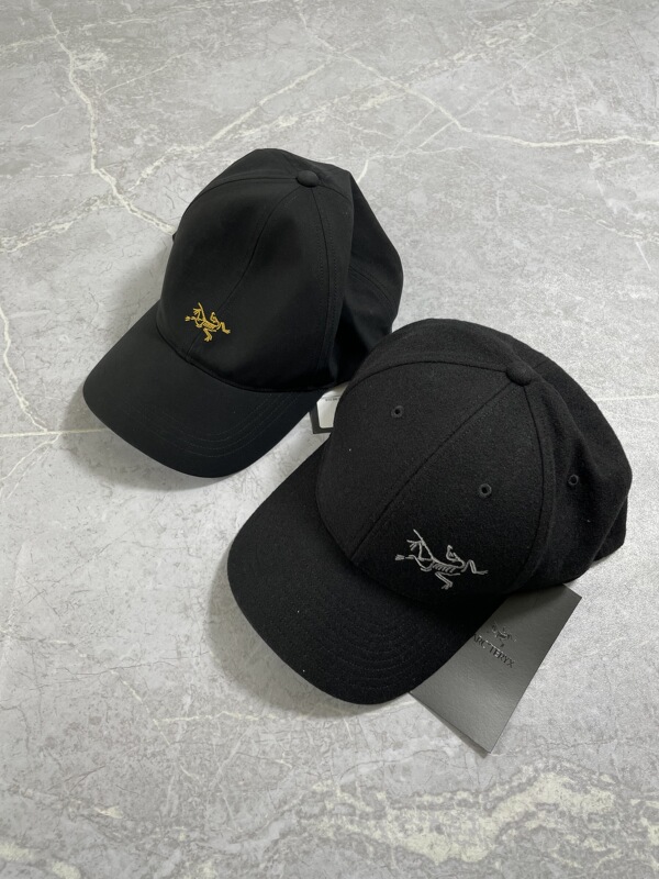 In-Stock Genuine Arcteryx Logo Embroidered Black Gold Pink Purple Baseball Cap Unisex