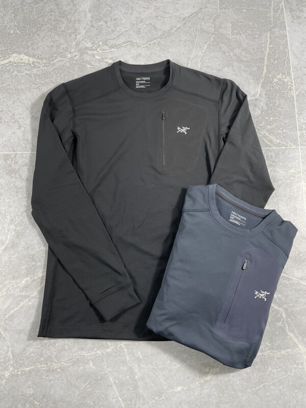 Authentic In-Stock Arcteryx Rho Lt Zip Solid Color Half-Zip Men's Microfleece Comfortable Long-Sleeve T-Shirt