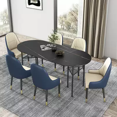 Marble dining table and chair combination Simple modern Nordic dining room rock board dining table dining table Household small apartment