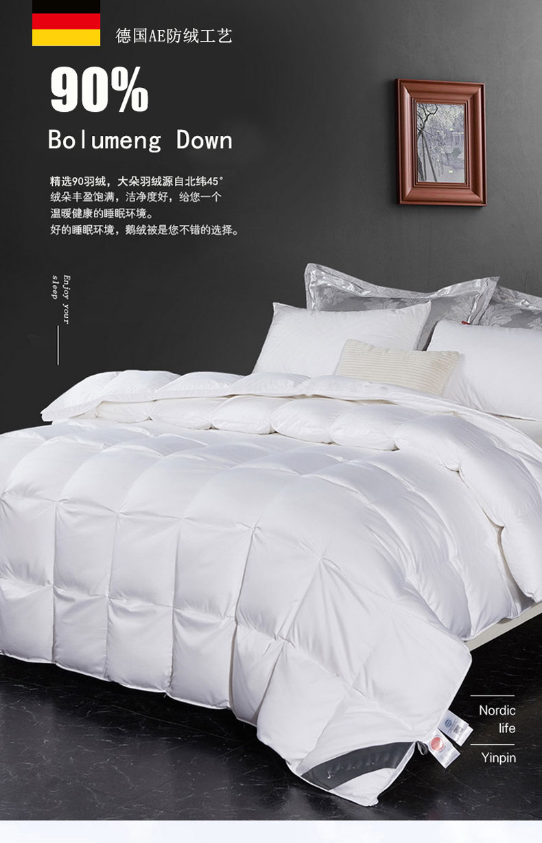 炫恋家纺 90%含绒量 白鹅羽绒被 总重7斤 图1