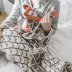 thường chăn bông cotton hình học đan chăn mền mỏng thảm vài tấm thảm đơn giản nordic - Ném / Chăn chăn nhung tuyết muji Ném / Chăn