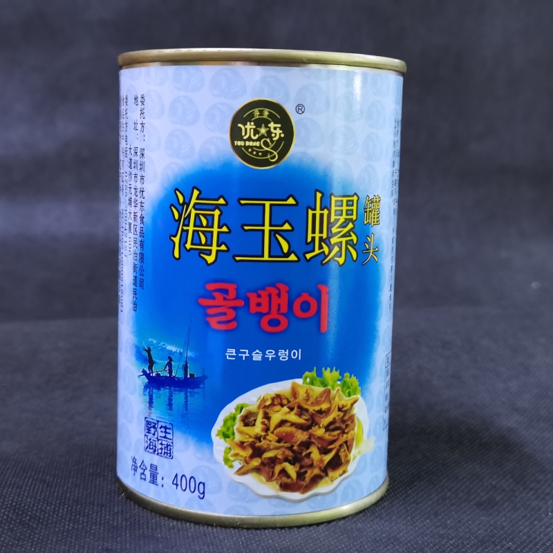 Youdong Conch Canned Seafood, Sea Snail Canned Food 400g*24 Cans, Korean-Style Ready-To-Eat Seafood