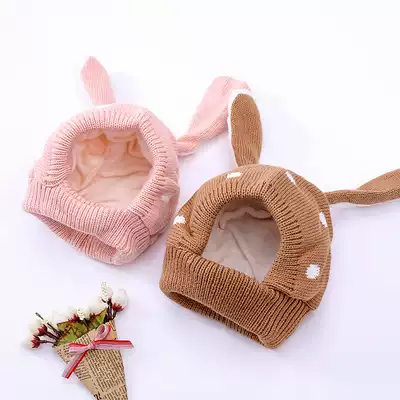 Autumn and winter new children's warm hat baby cute ear protection plus velvet baby hat for boys and girls knitted wool hat
