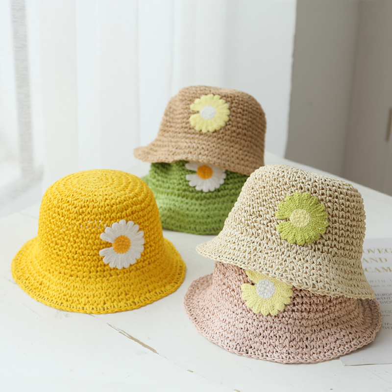 Baby Summer Sun Visor Slim fish cap Children's hat Little daisy boy girl grass hat cute super cute