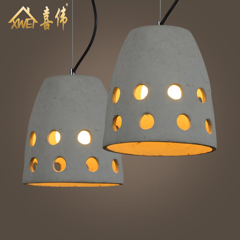 New Loft Creative Personality Retro Art Cafe Bar Counter Aisle Exposed Concrete Cement Pendant Light