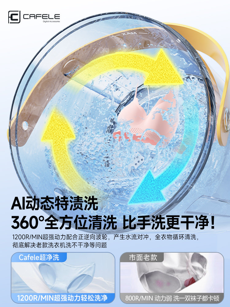 2025 New Model Underwear Washing Machine, Special Laundry Cup for Underwear, Mini Portable Fully Automatic Small Sock Washing Machine