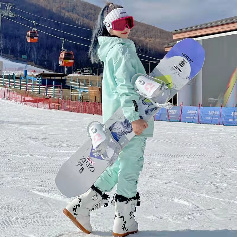 2021 New Ski Suit Women's Men Suit Veneer Double Board Winter Nets Red small crowdwave Ski Jersey Pants Gear