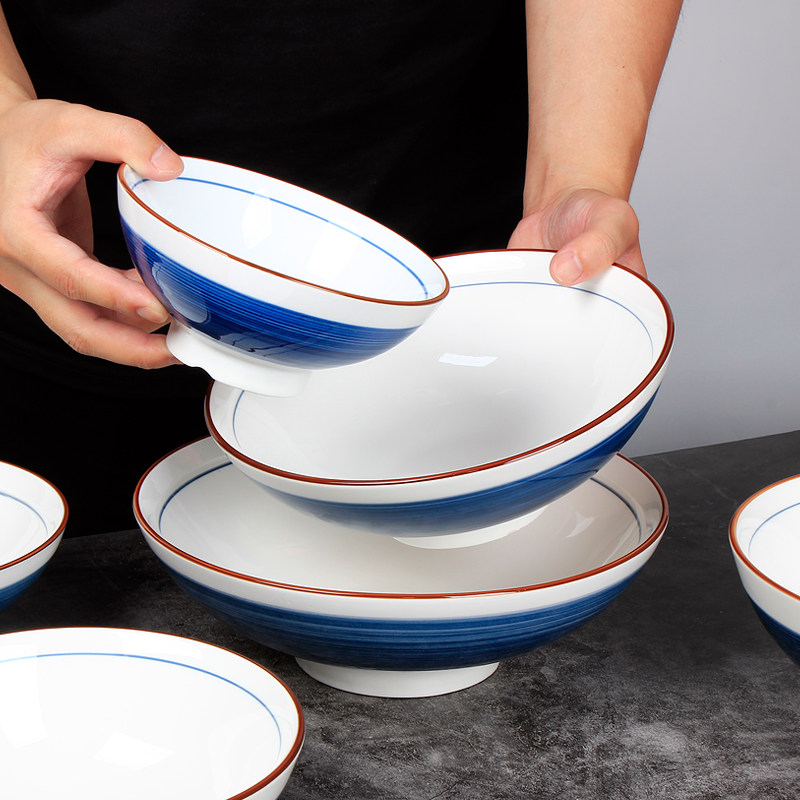 Glazed Ceramic bowl Salad bowl Creative ramen bowl Fruit bowl Breakfast bowl Anti-scalding large soup bowl Instant noodles bowl