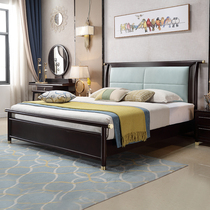 New Chinese Solid Wood Zen Willpower Light Lavish Wedding Bed Modern Minimalist Air Pressure High Box Storage Bedroom Combined Solid Wood Type Furniture