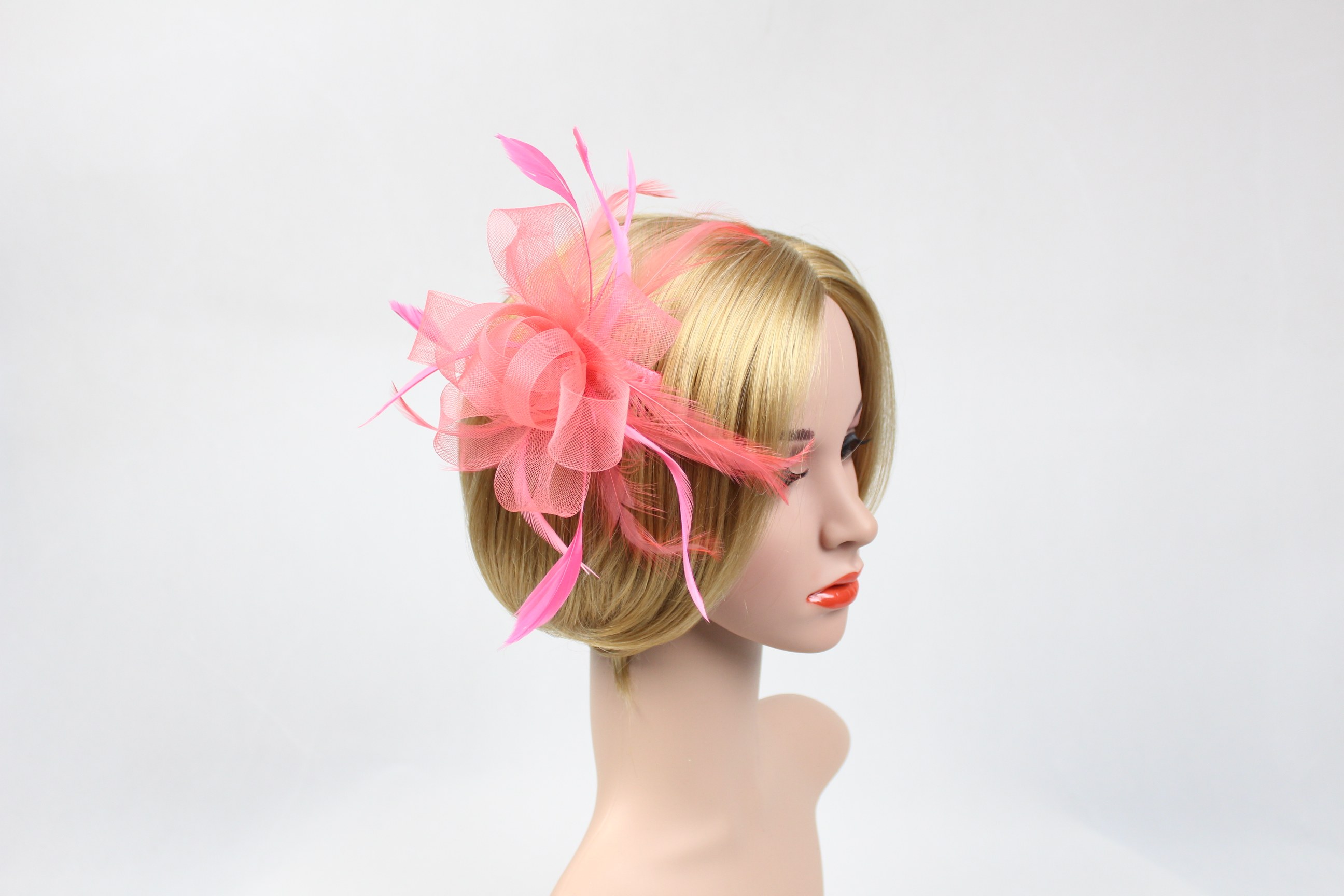 欧美简约时尚复古网纱新娘发夹配饰晚宴会派对演出发饰羽毛头饰品详情32