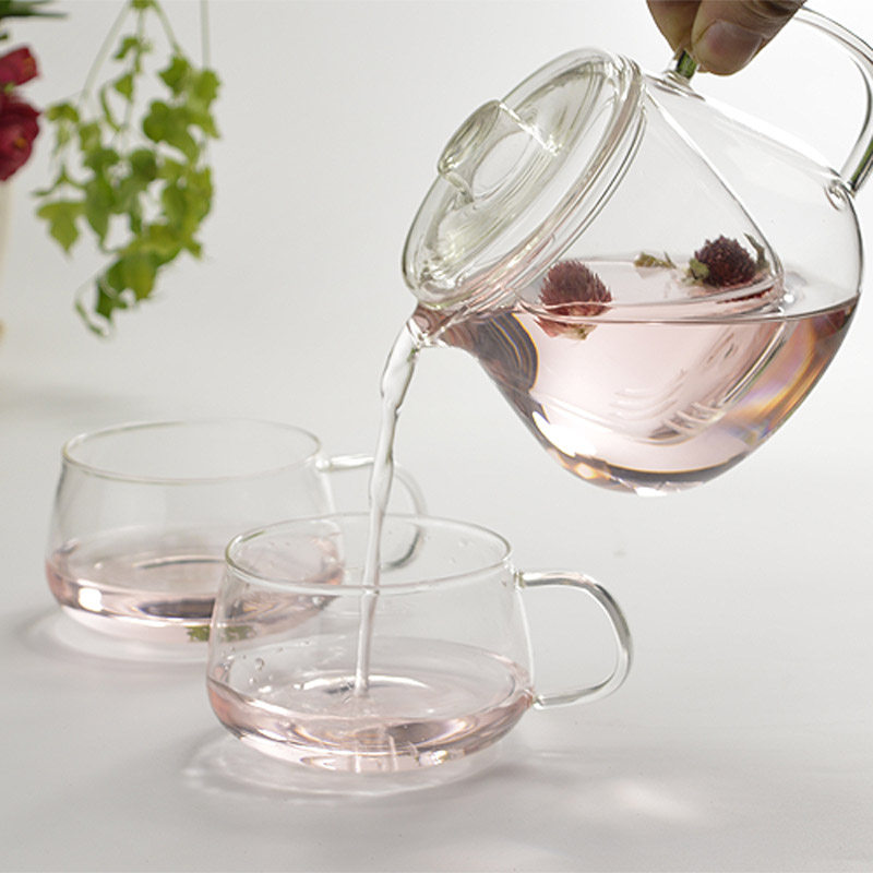 Glass tea set suit handmade heat-resistant glass util tea with small penguin pot 1 pot of 2 cups 3 sets-Taobao