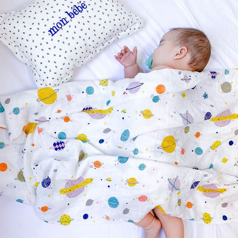 Newborn baby double bamboo cotton gauze bag bag covered with blanket shading swaddle thin air conditioning room