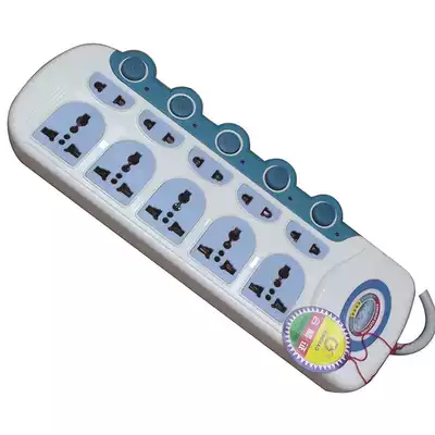 10A independent five-button drag-and-drop socket wiring board Five-button ten 9-meter international standard large universal converter