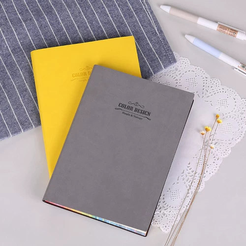 Блокнот Deli Stationery 3184 в кожаном переплете с цветными краями и блокнотом из полиуретана, креативный блокнот 56K