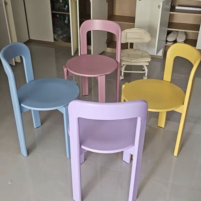 Nordic Solid Wood Dining Chair for Home Use, Designer Minimalist Backrest, Colorful Vintage Chair, Rey Chair Nordic Solid Wood Dining Chair for Home Use, Designer Minimalist Backrest, Colorful Vintage Chair, Rey Chair