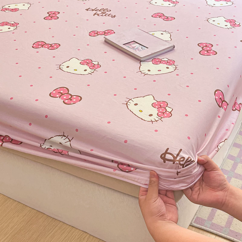 Hello Kitty, хлопковая простыня, детская кроватка, нескользящая простыня, пылезащитный матрас