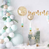 ins Net red one-year-old balloon chain arch creative childrens birthday 100-day party background wall decoration