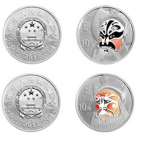 Шанхай Коллекция 2012 года годы страна пекинская опера facebook золото и серебро Монета № 3 цвет серебро  1 унция 2.