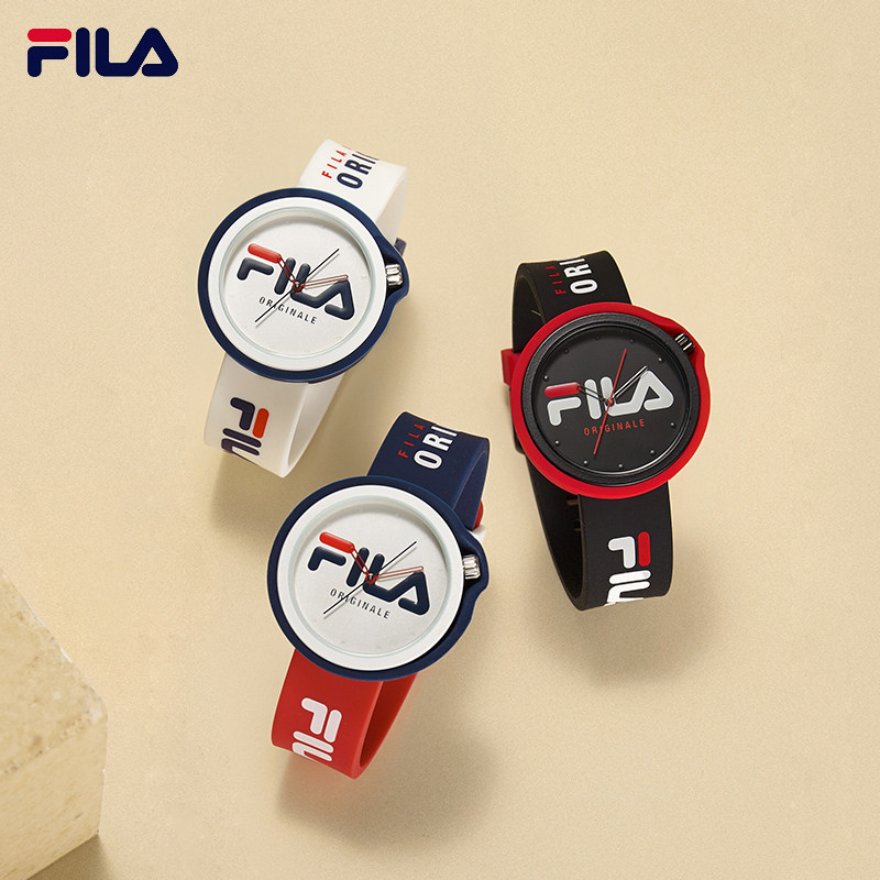 Send a canvas bag {exclusive} FILA File male and female watch couple trends Coloured student quartz jelly Table 6035 