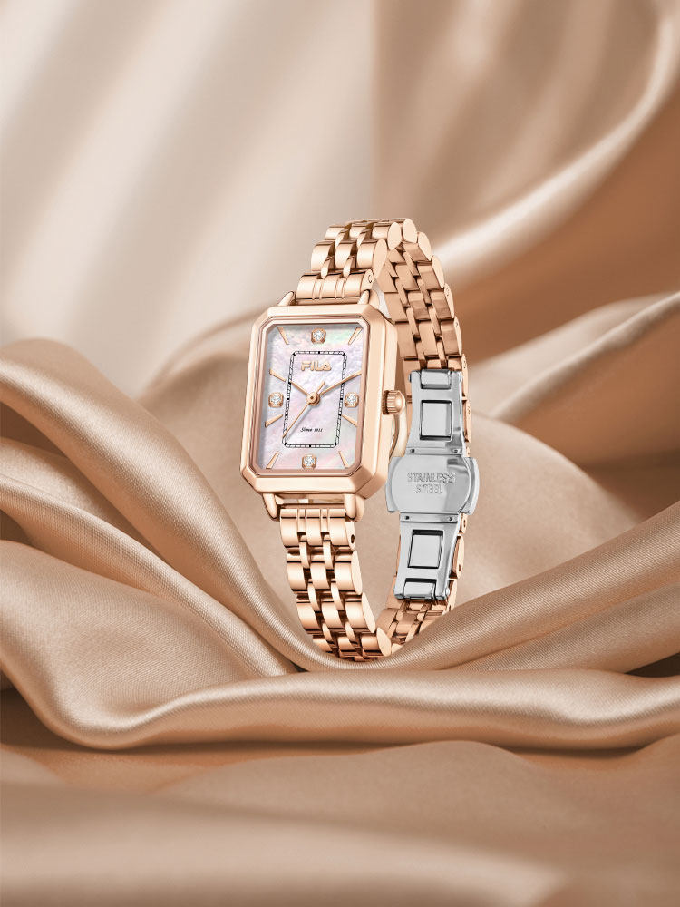 Fila Niche Luxury Women's Watch Classic Retro Small Square Watch Exquisite Steel Band Quartz Watch for Women 6651