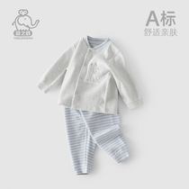 Baby suit spring and autumn cotton long sleeve thermal underwear newborn baby spring pajamas pajamas cardigan two-piece set