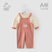 Baby Shu baby pants suit cotton baby spring and autumn boys and girls autumn clothes new cotton foreign style two-piece set