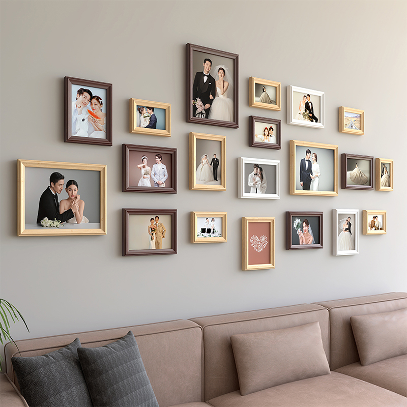 Photo Wall Decoration Creative Photo Frame Wall Hanging Combination Living Room Irregular Photo Wall Family Photo Album Wall No Drilling Required
