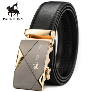 【保罗波恩】真皮自动扣皮带百搭腰带