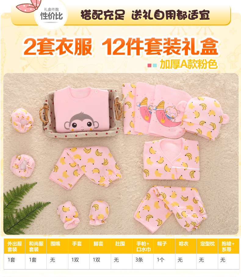 Hộp quà sơ sinh cotton quần áo trẻ em phù hợp với mùa xuân và mùa thu mùa đông Trẻ sơ sinh trăng tròn bé cung cấp quà tặng shop đồ sơ sinh