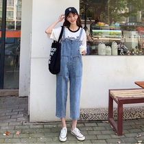 Ya Feng 2021 new denim pants womens straight Korean version of loose cute retro port flavor age reduction Day series