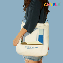 Canvas bag female famous painting Erchuang series literary custom canvas bag logo crossbody commuter bag female AS136