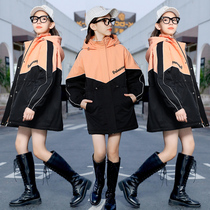 Girl trench coat coat thickened autumn winter 13 foreign gas 2022 new 12-year-old girl winter clothes big boy sandwich pie overcome