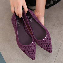 Shallow hollow plastic jelly hole sandals womens 2021 new fashion fairy wind summer comfortable wild anti-slip